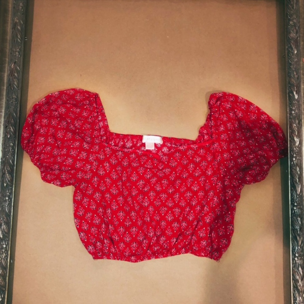 Red patterned synch shirt